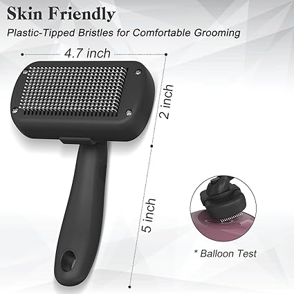 Self Cleaning Shedding Brush - Skin Friendly Grooming Tool for Dogs, Cats, and Puppies