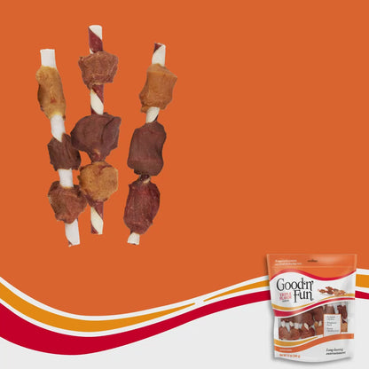 Good'N'Fun Triple Flavored Rawhide Kabobs for Dogs